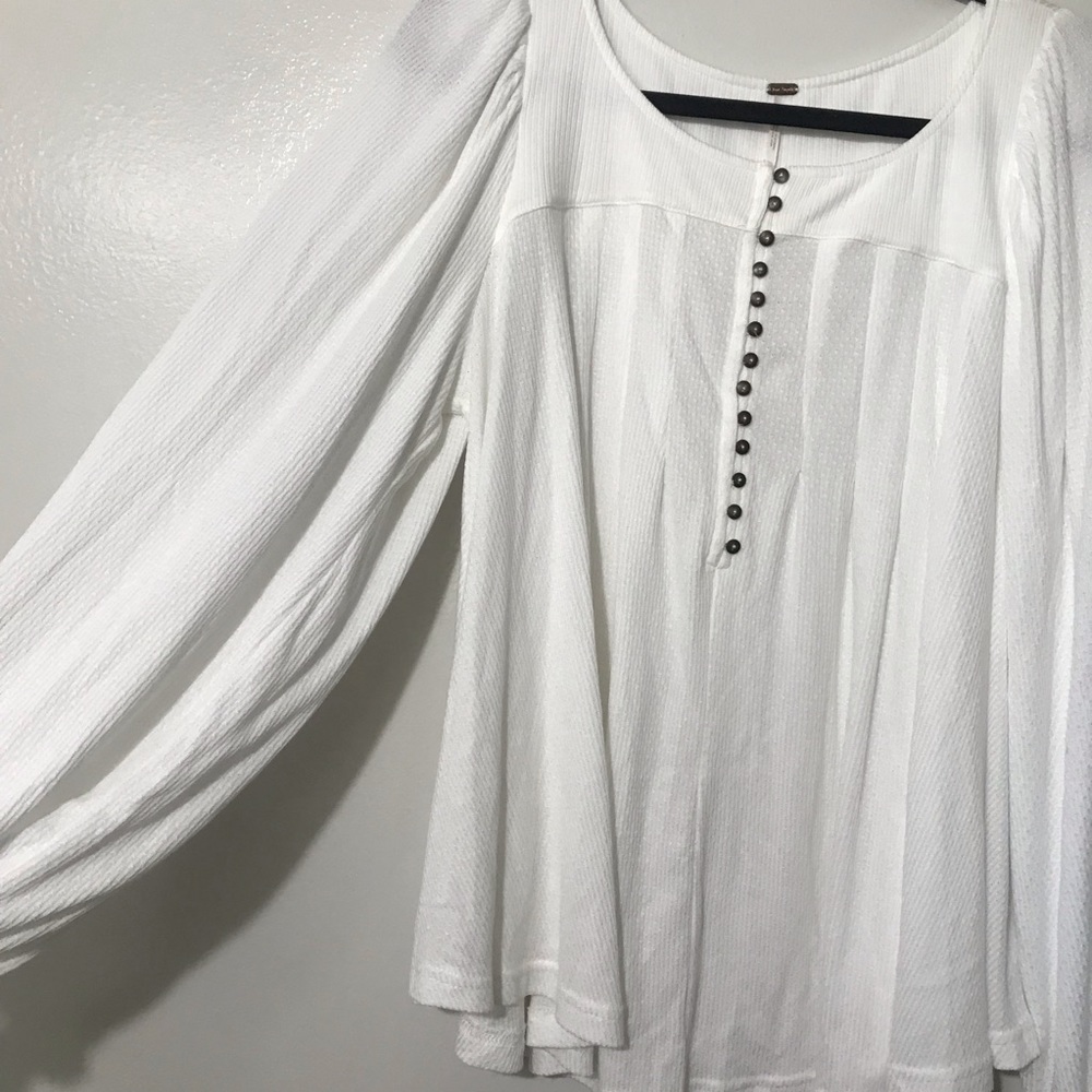 Free People Ivory Devin Textured Knit Long Sleeve - Picture 3 of 7